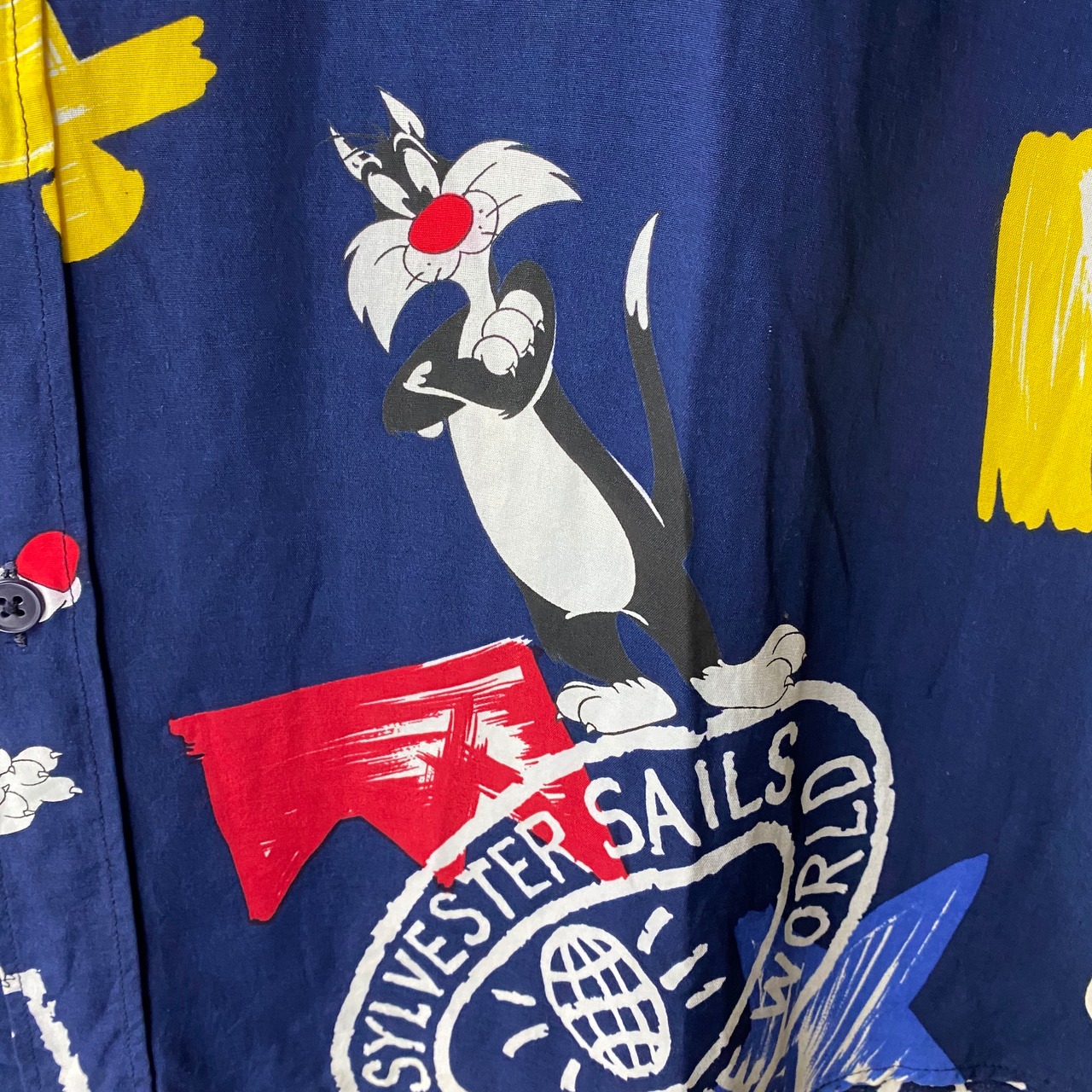 CASTELBAJAC sylvester cat print rayon shirt