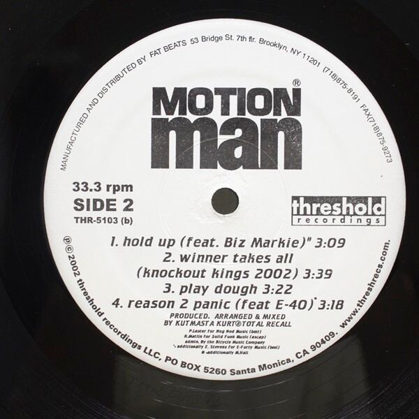 Motion Man Featuring Kut Masta Kurt / Clearing The Field [Thr-5103, thr-5013] - 画像4