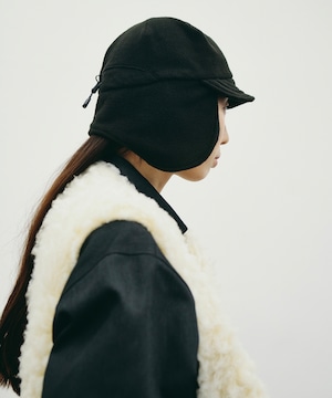YDOT /  YU01802 TECH FLEECE FLAP CAP(BLACK)
