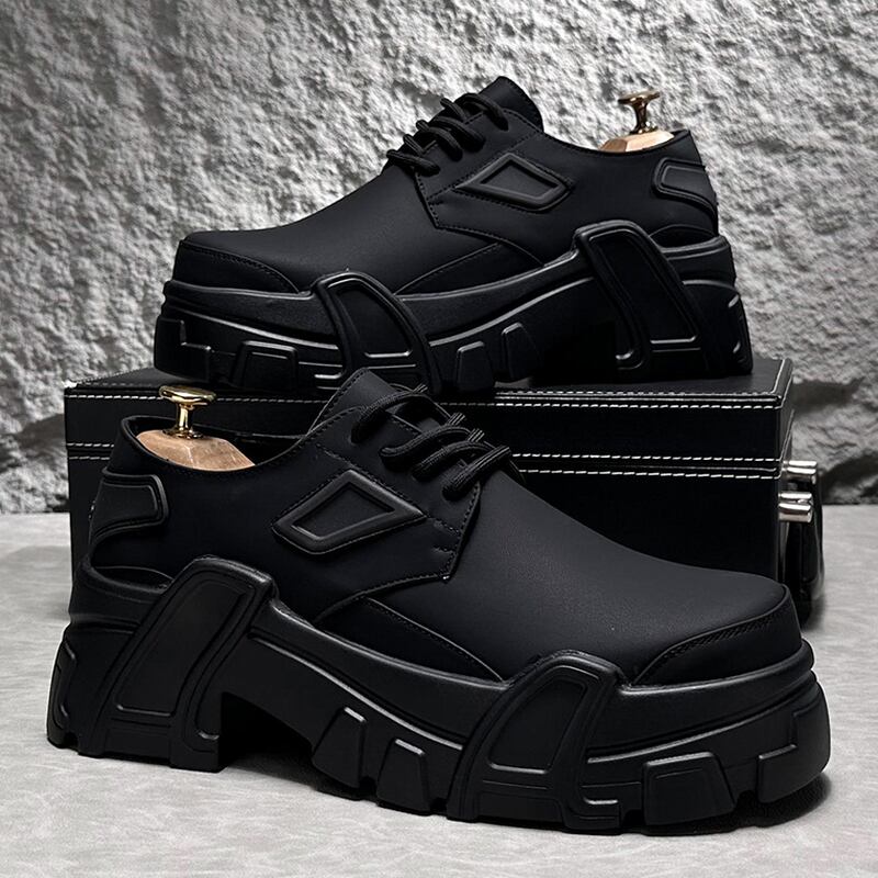 low cut chunky heel lace up shoes mr0499