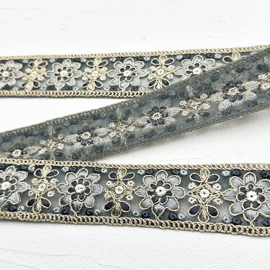 ロイヤル [ダークグリーン]インド刺繍リボン 2632 | インド刺繍リボン