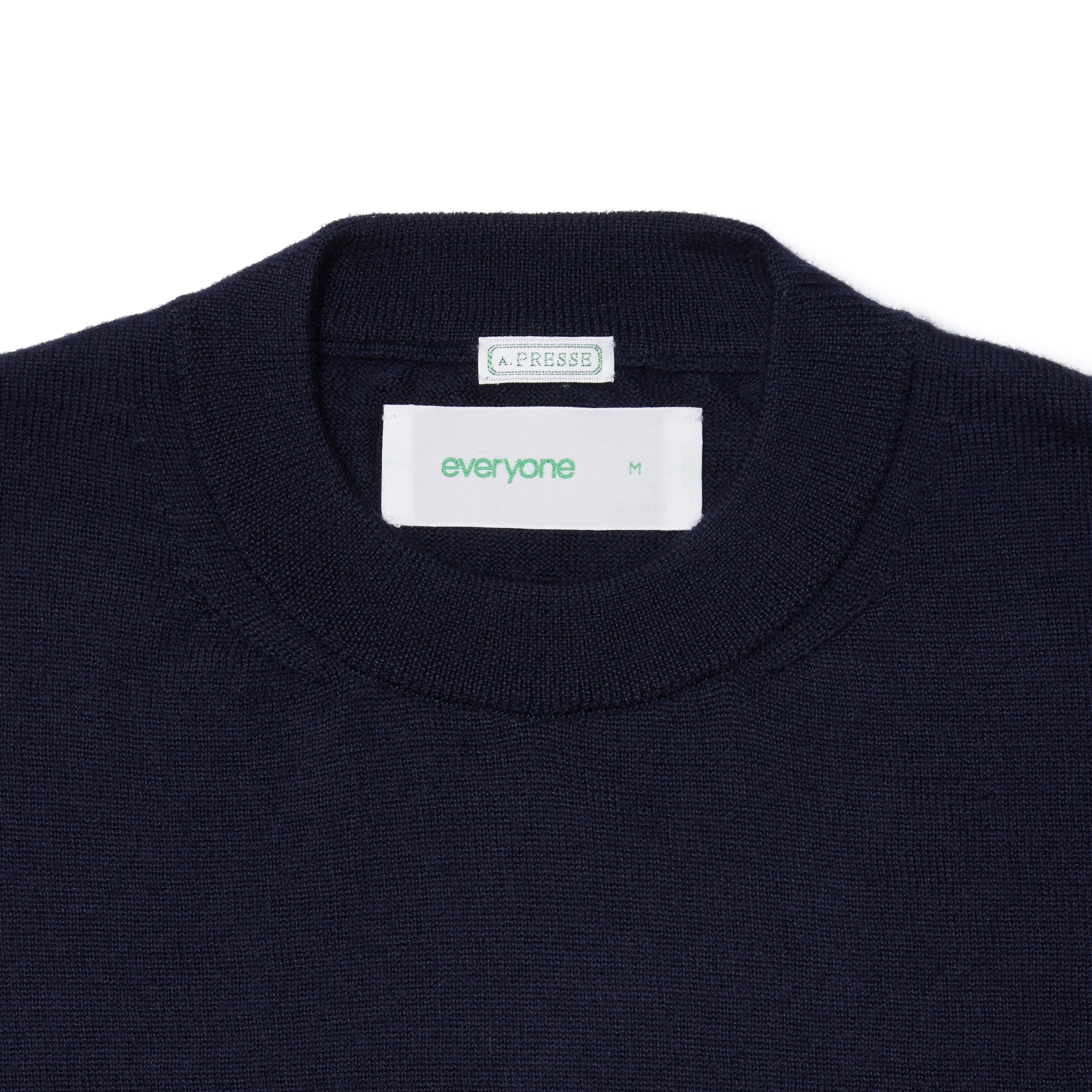 A.PRESSE for everyone cashmere high gauge crew neck sweater (NAVY 