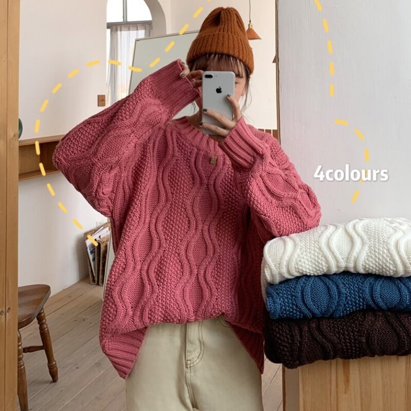 ウィンタールーズパターンプルオーバー ニットセーター 冬物 YY-ファッション3943174006