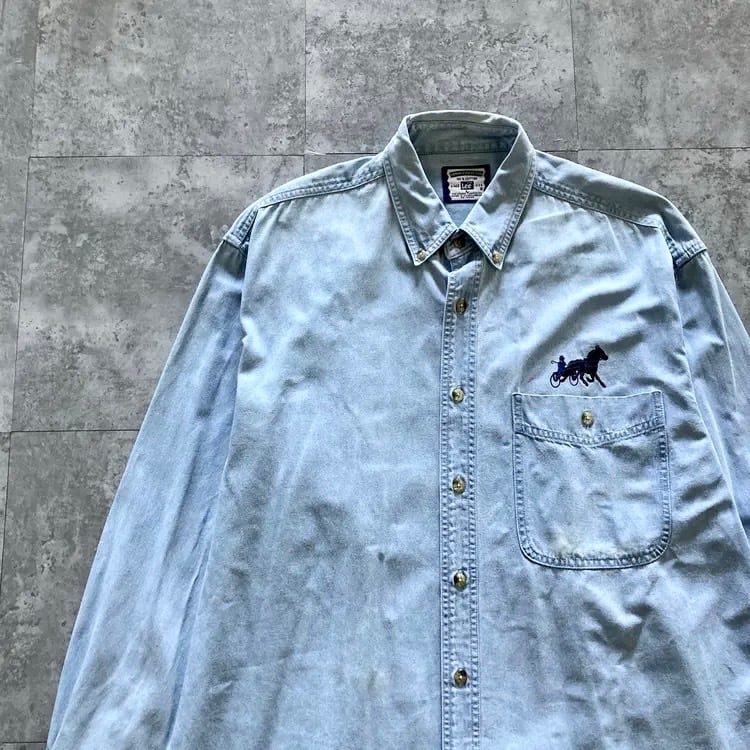 POLO SPORT RALPH LAUREN 刺繍　半袖　デニム　シャツ　15 Size.6】RALPH LAUREN SPORT ラルフローレンスポーツ ワンポイント