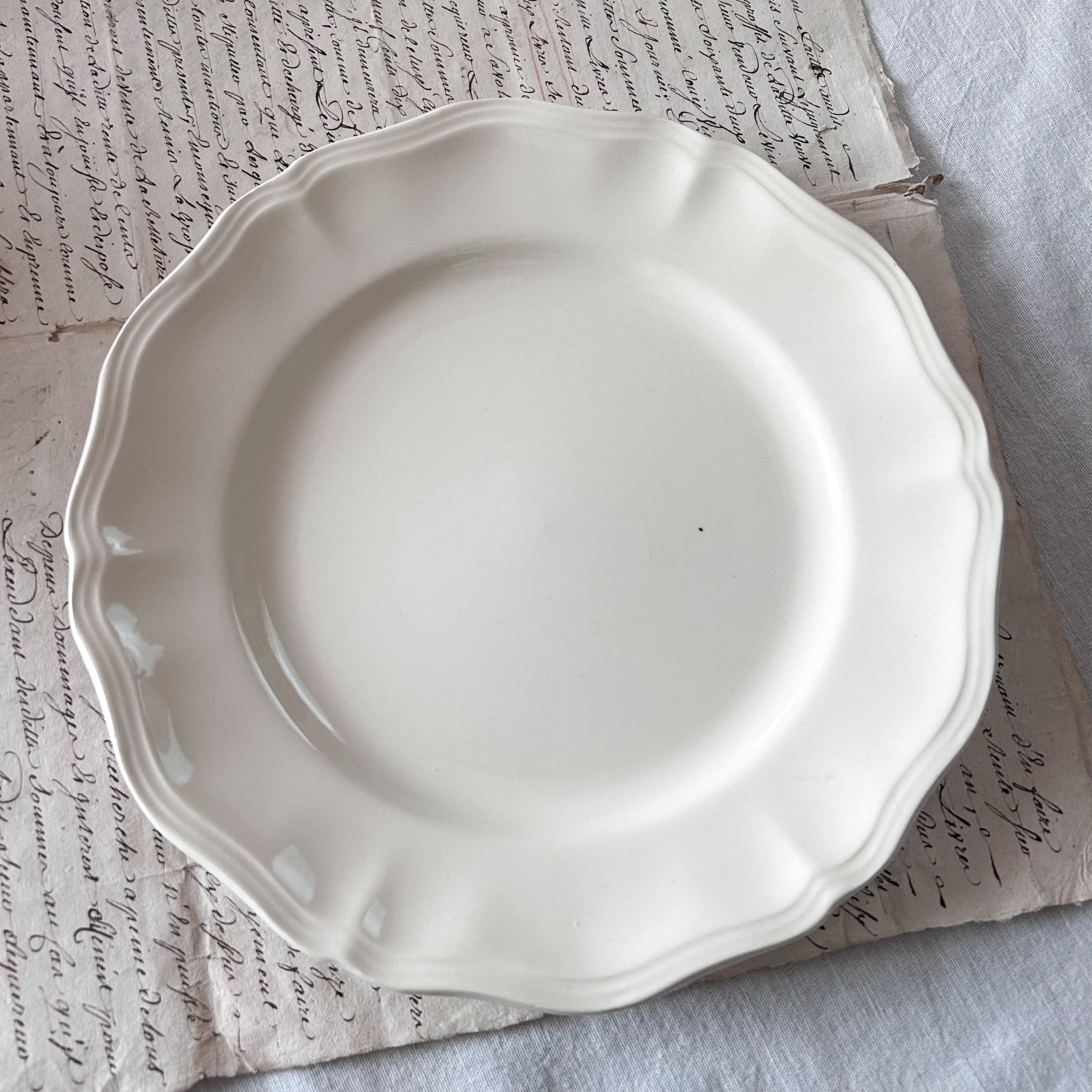 2枚セット F・サルグミンヌ 花リムアイボリー25cm フランス