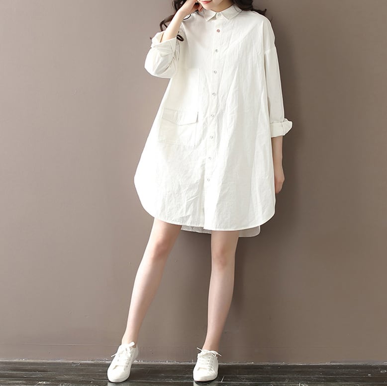 チェック柄シャツワンピース 膝丈 ひざ丈 膝下 袖あり 長袖 襟付き A