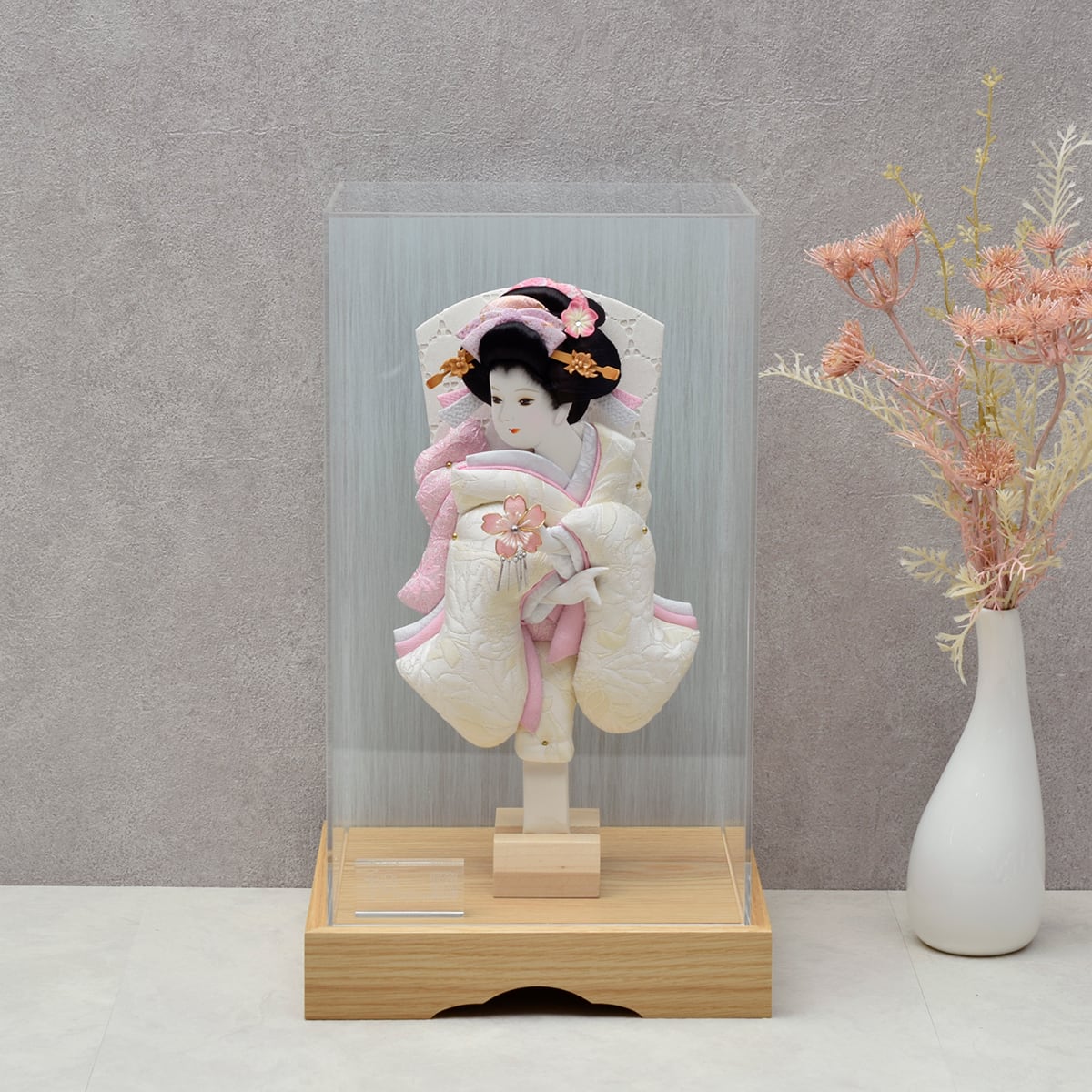 押絵羽子板飾り【紗桜】さお|おしゃれ|モダン|今どき|コンパクト|スタイリッシュ|白い羽子板