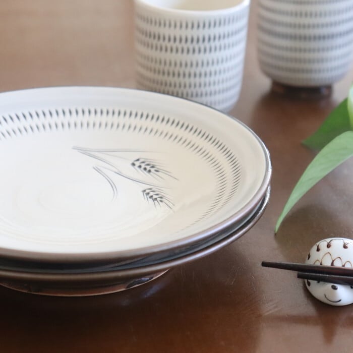 小石原焼 蔵人窯 6寸皿 麦 Koishiwara-yaki Plate18cm Wheat 小石原焼 蔵人窯 6寸皿 麦 Koishiwara-yaki Plate18cm Wheat