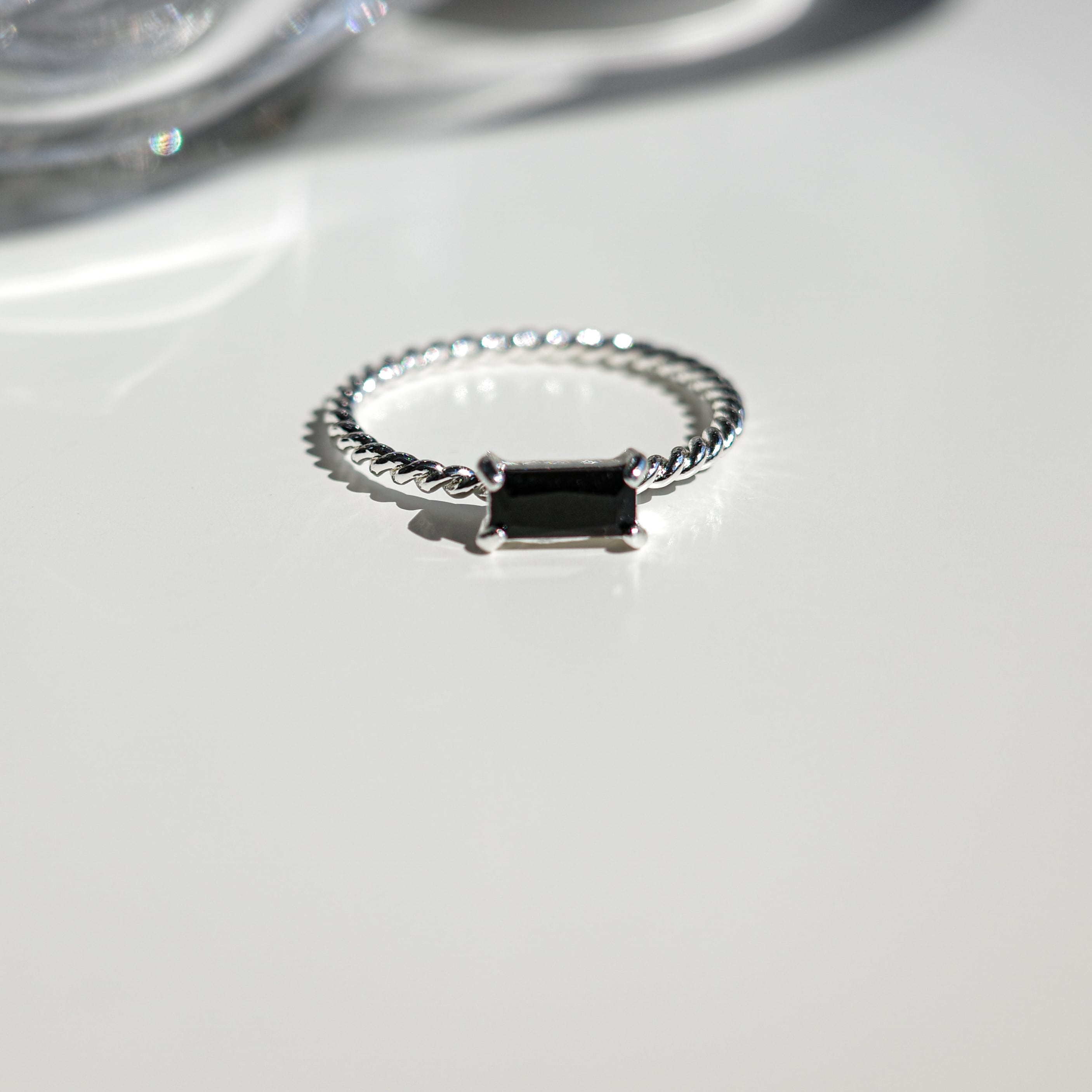 stainless black cubic ring SR248 | RIN. accessory