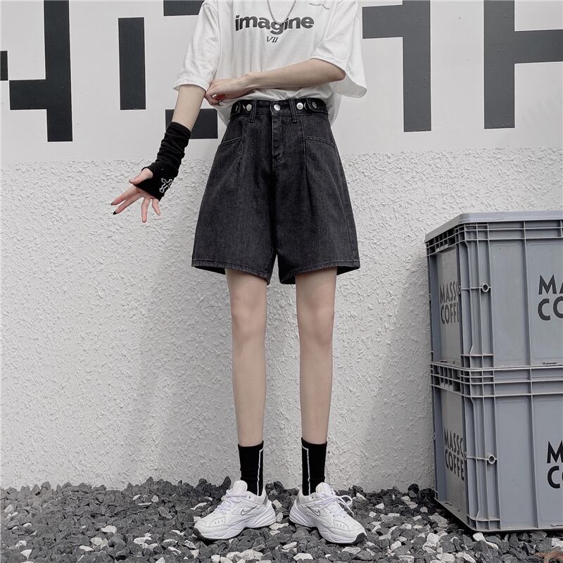 サマールーズカジュアルショーツ スタイルハイウェストウェストジーンズ かわいい 夏物 アジャスタブル ブルマー ケッペル60874066894