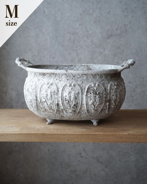 再入荷【ブリキ鉢】楕円・アンティクデコレオーバル　M （２色）