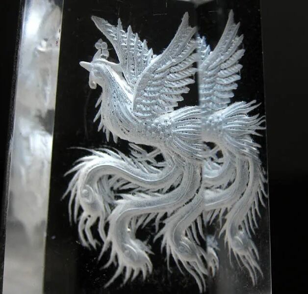 天然本水晶 鳳凰掘り水晶☆立体彫り B631 | 水晶・天然石アクセサリー