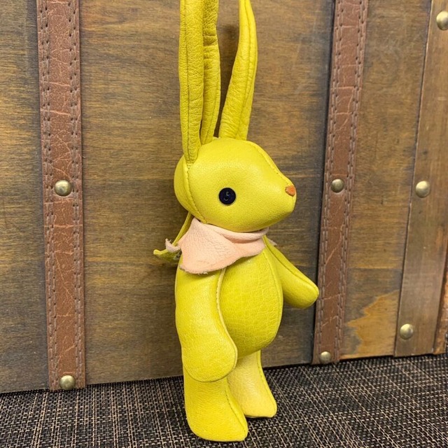 ジビエレザー鹿革ベルラビ★マイスターの手作り「ベルズラビット」兵庫イエロー　写真の1点販売です