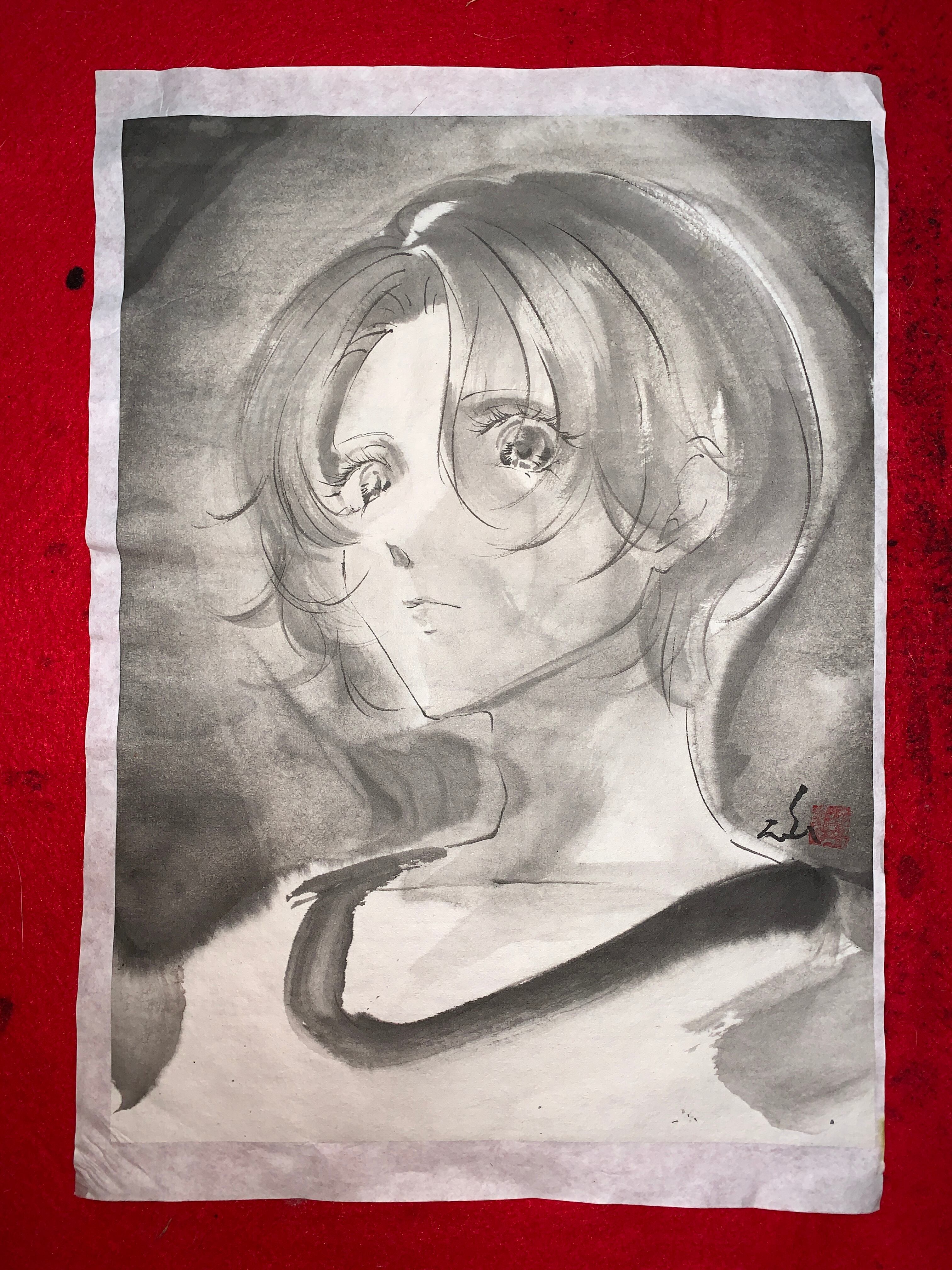 呪術廻戦 釘崎野薔薇 肉筆画 墨絵 水墨画 美人画 原画 現品限り | まさい屋