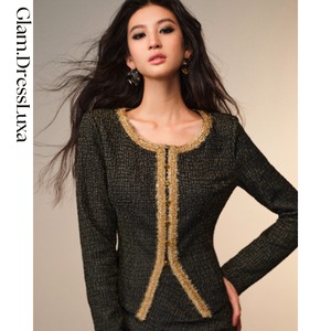 ラメツイード エレガント スリムジャケット_T1092