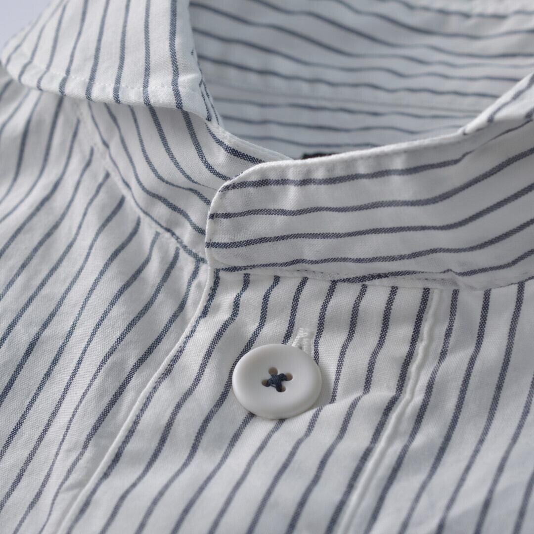 LOLO ロロ LS-3L3 定番プルオーバーストライプシャツ・ネイビー【送料無料】