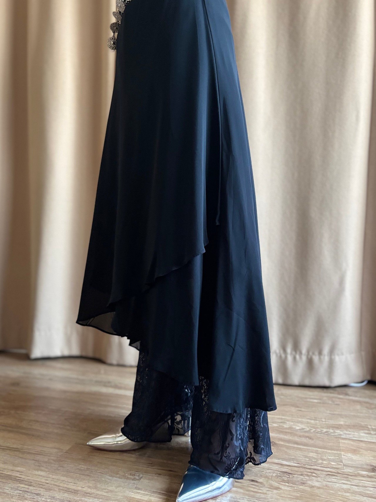 elegance black sheer dress-4848-7