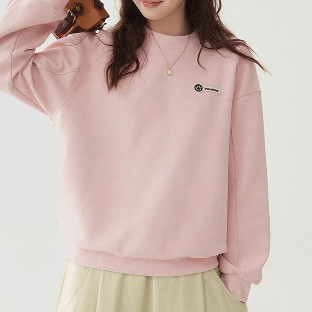 ワンポイント クルーネック スウェット L1074