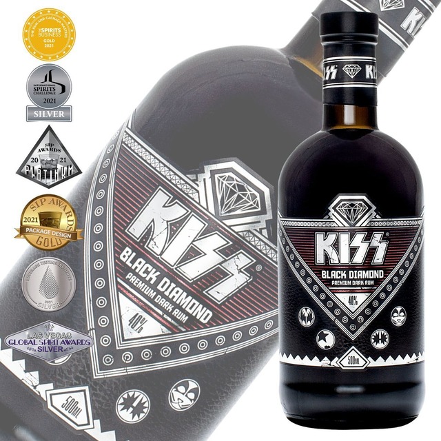 キッス ブラックダイアモンド・プレミアム・ダークラム 500ml 40度 KISS 高級 ラム酒 最大15年熟成 RUM コレクション かっこいい