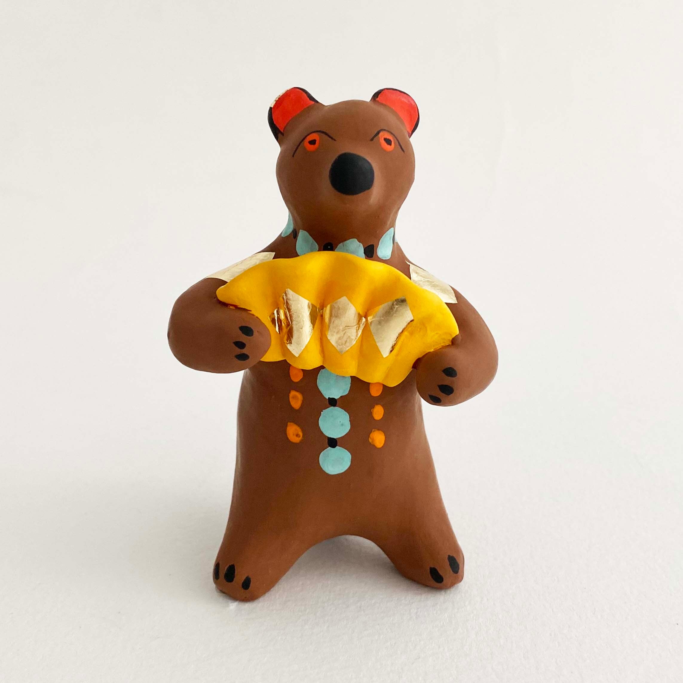 ディムコヴォ土人形 / 熊（アコーディオン）