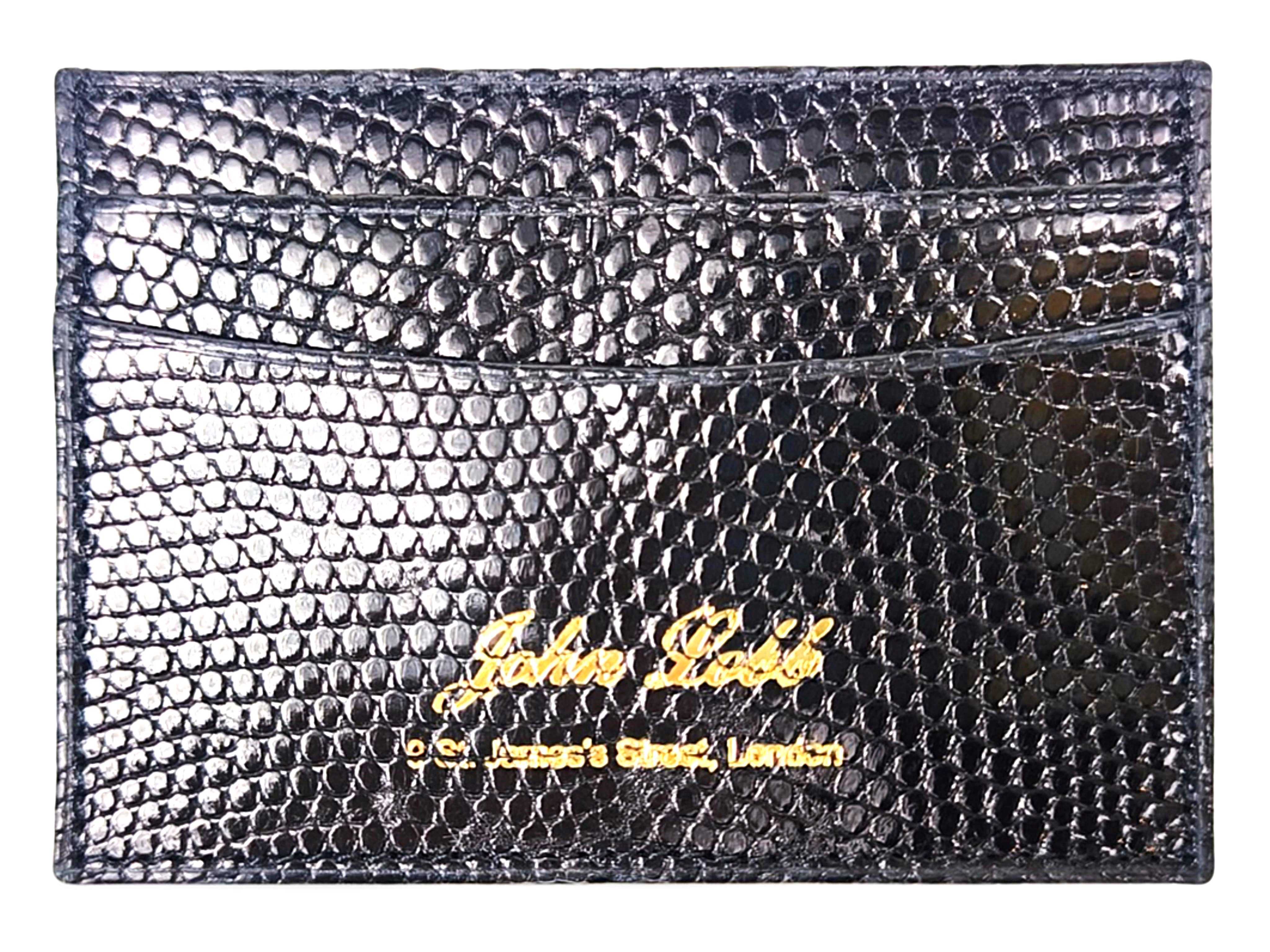 ★定価45万円超・超レア・新品未使用★ ジョンロブ・ロンドン ビスポーク 超極上リザードダブルカードホルダー ネイビー