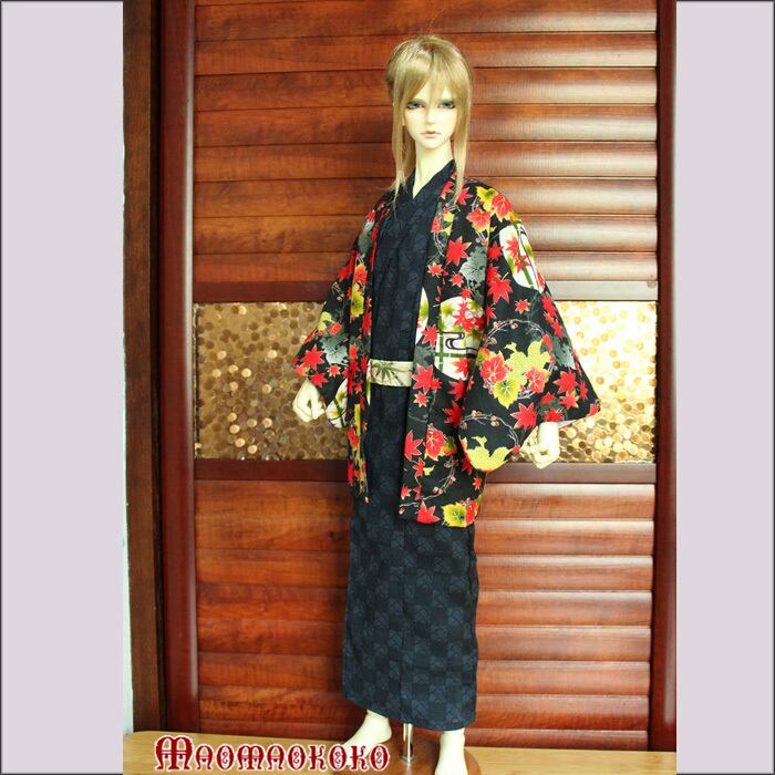 DWS3 ドール衣装 ドール用服 振袖和服 黑亮花柄　1/3 DWS3 ドール衣装 ドール用服 振袖和服 黑亮花柄1/3