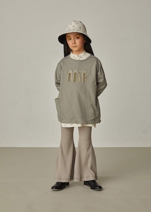 【21AW】GRIS ( グリ )Embroidery Three-quarter T Shirt［XS/S/M］Alpha Green 長袖Tシャツ