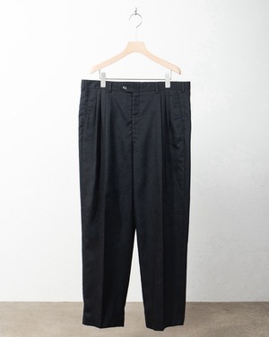 baggy silhouette linen mix tuck slacks