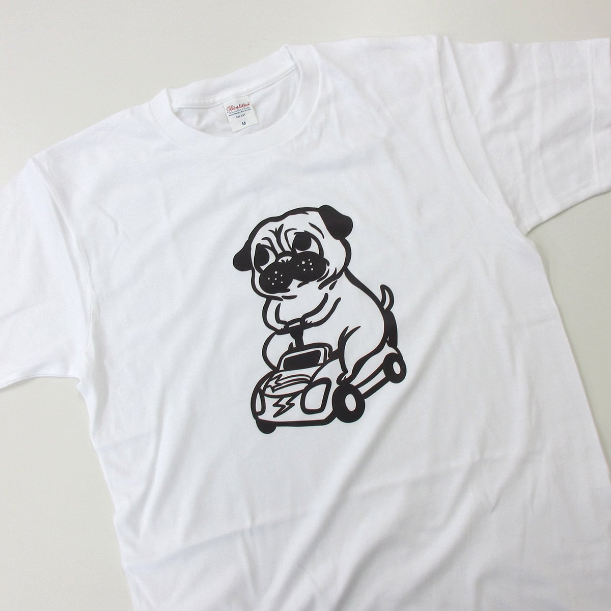 選べるデザイン ミニカーとワンコ Tシャツ dog89 犬 自動車 遊び パグ・フレンチブルドッグミニチュアダックス 好き 服 ゆるい イラスト 半袖・長袖