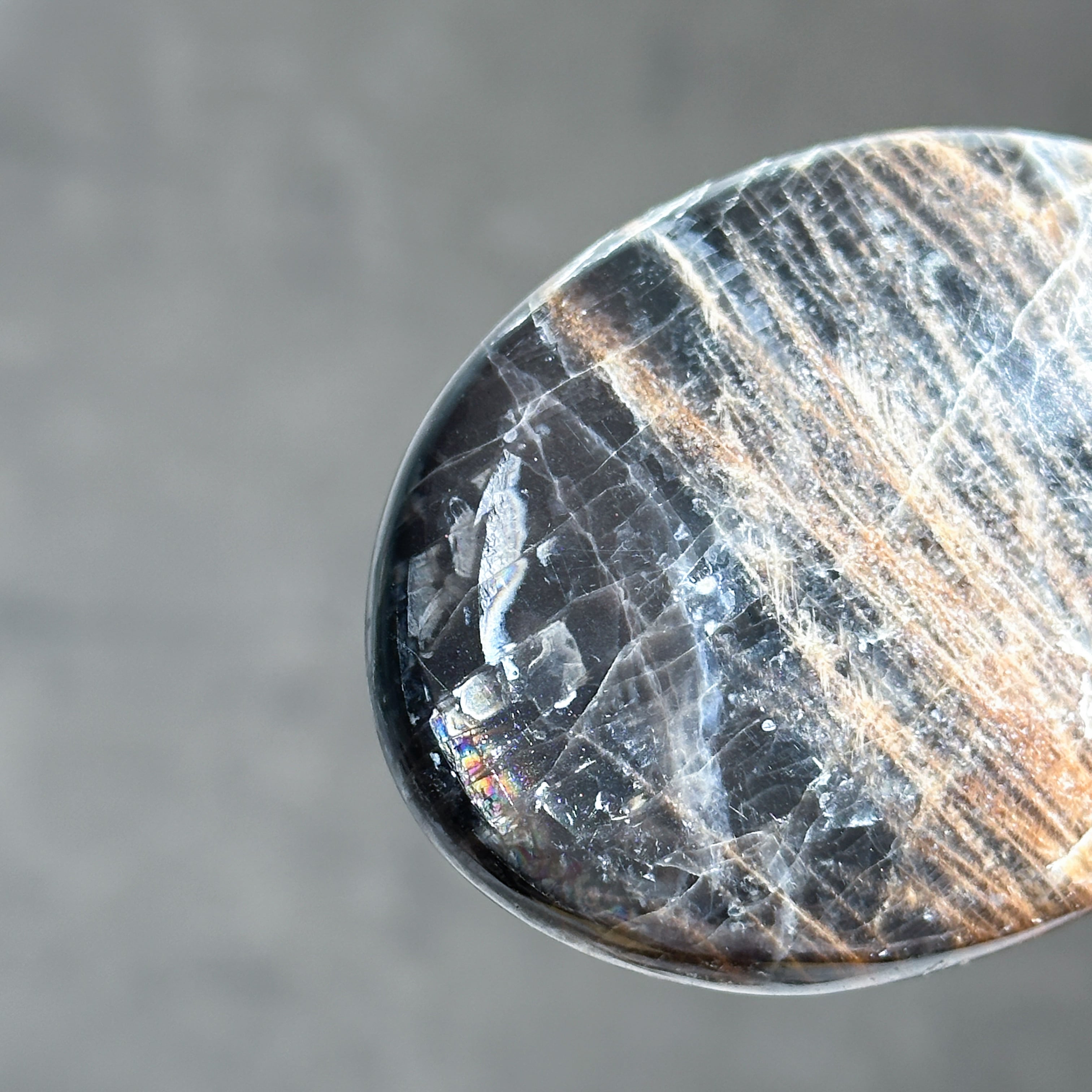 ブラックムーンストーン パームストーン12◇ Black Moonstone ◇天然石