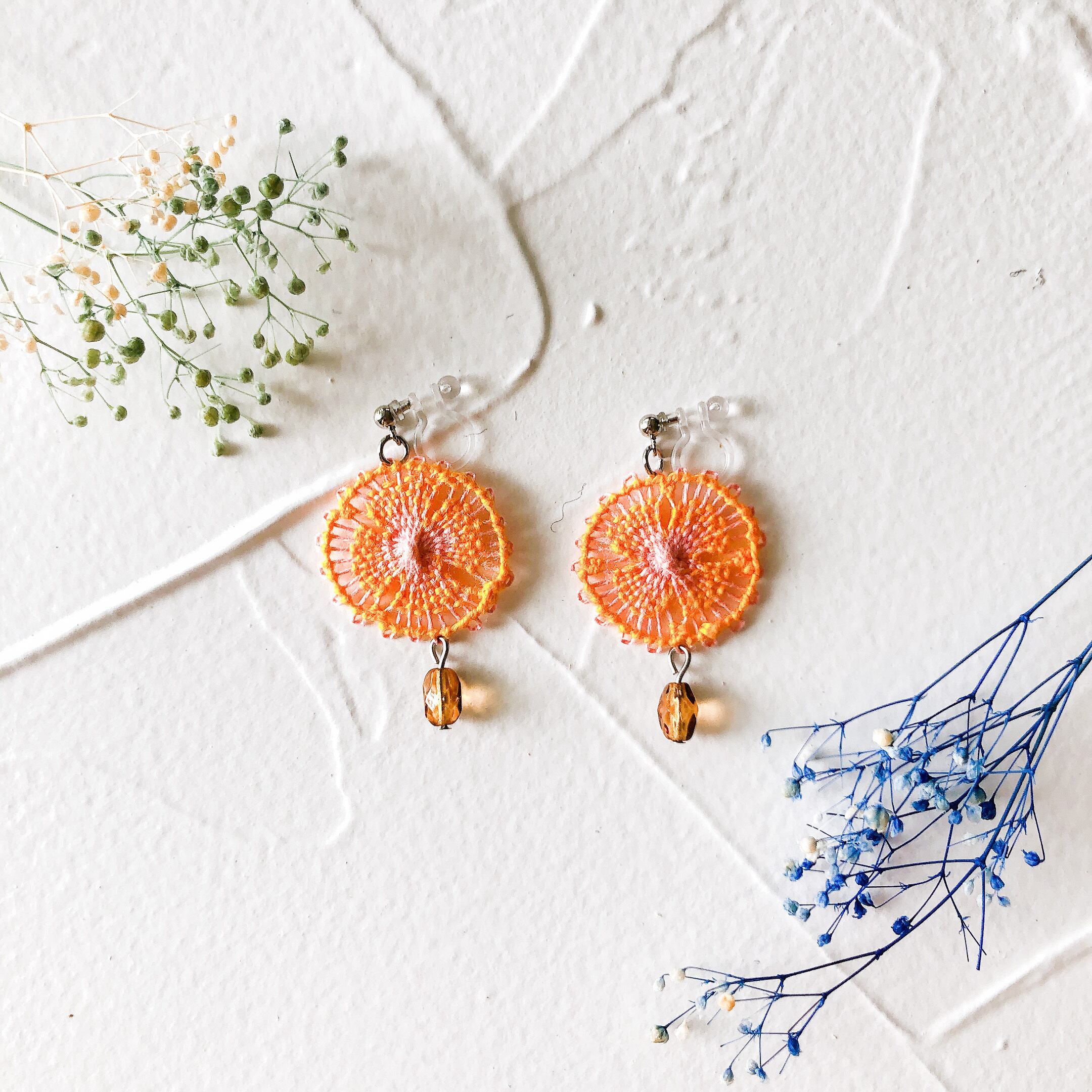 【シンプルなパンジー】earring ☽