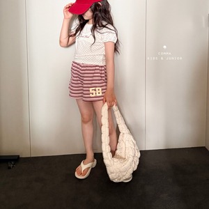 [COMMA] 58 Shorts (Pink Striped) (160/170) / [콤마] 58반바지(핑단가라) (160/170)