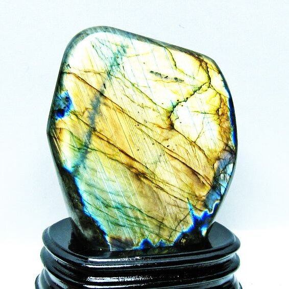 ラブラドライト 原石 台座付属 一点物 181-4252