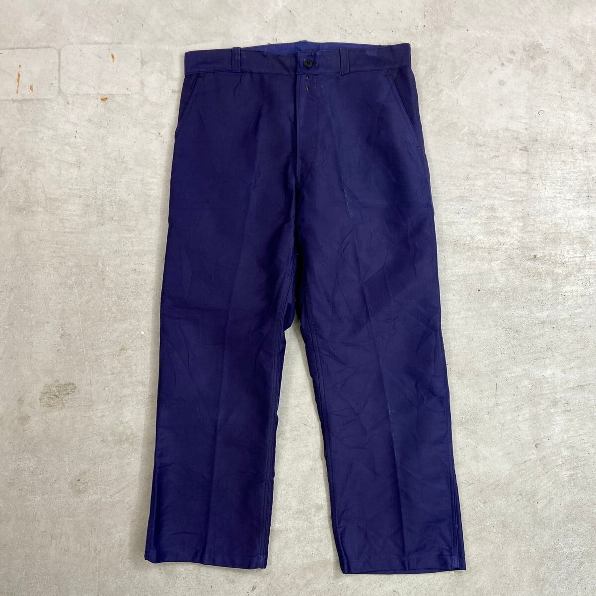 60〜70年代 フレンチワークパンツ コットンツイル 1タック ワイド