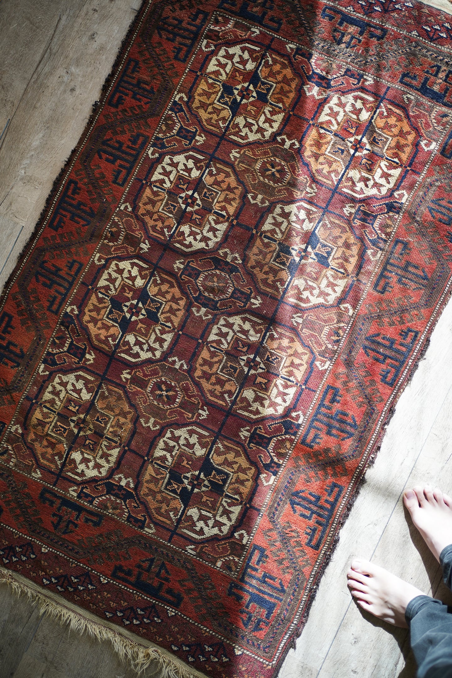 168】Antique Afghan Baluch rug 1900's | ヴィンテージラグ専門店