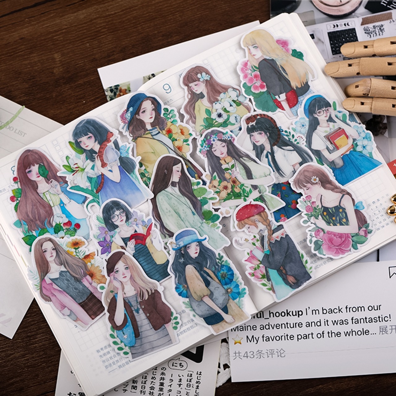 GardenGirlフレークシール』海外雑貨 小物 メモ帳 文房 文具 メモ 