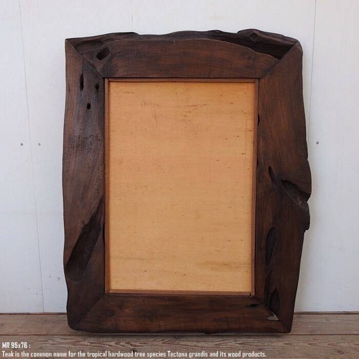 一点物 オールドチークフレームミラー 95cm×76cm 奥行 6cm 太い