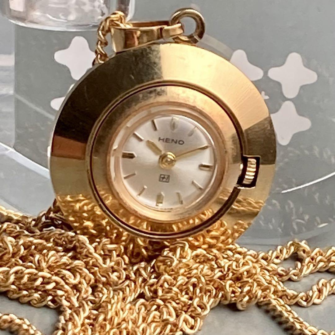 動作品】ヘノ HENO 懐中時計 ペンダントウォッチ 手巻き スイス | かし  