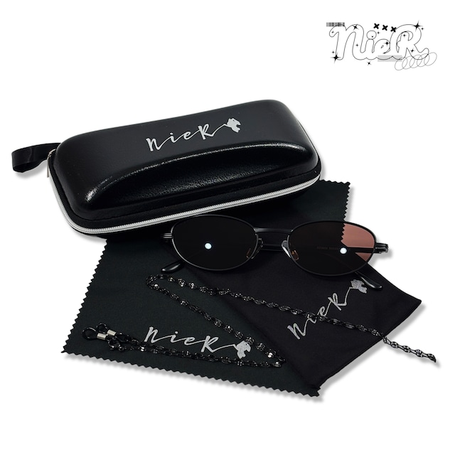 《月初プレゼント70%OFF》SMOKE BROWN OVAL FRAME SUNGLASSES 5点SET