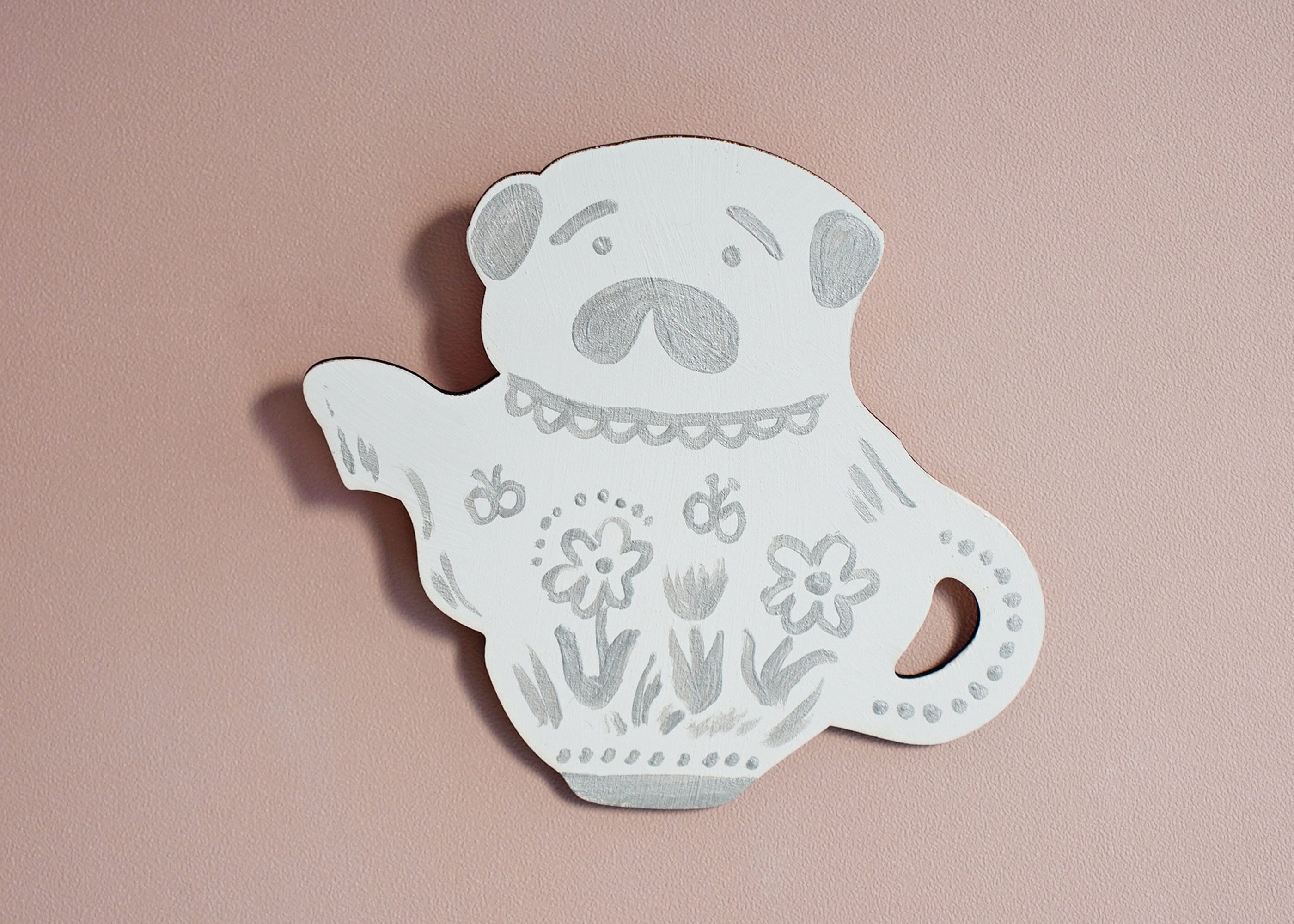 wood objet 原画 「パグポット」シルバー