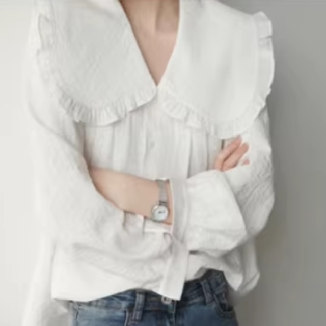 oversized collar shirt(2color)＜t1908＞