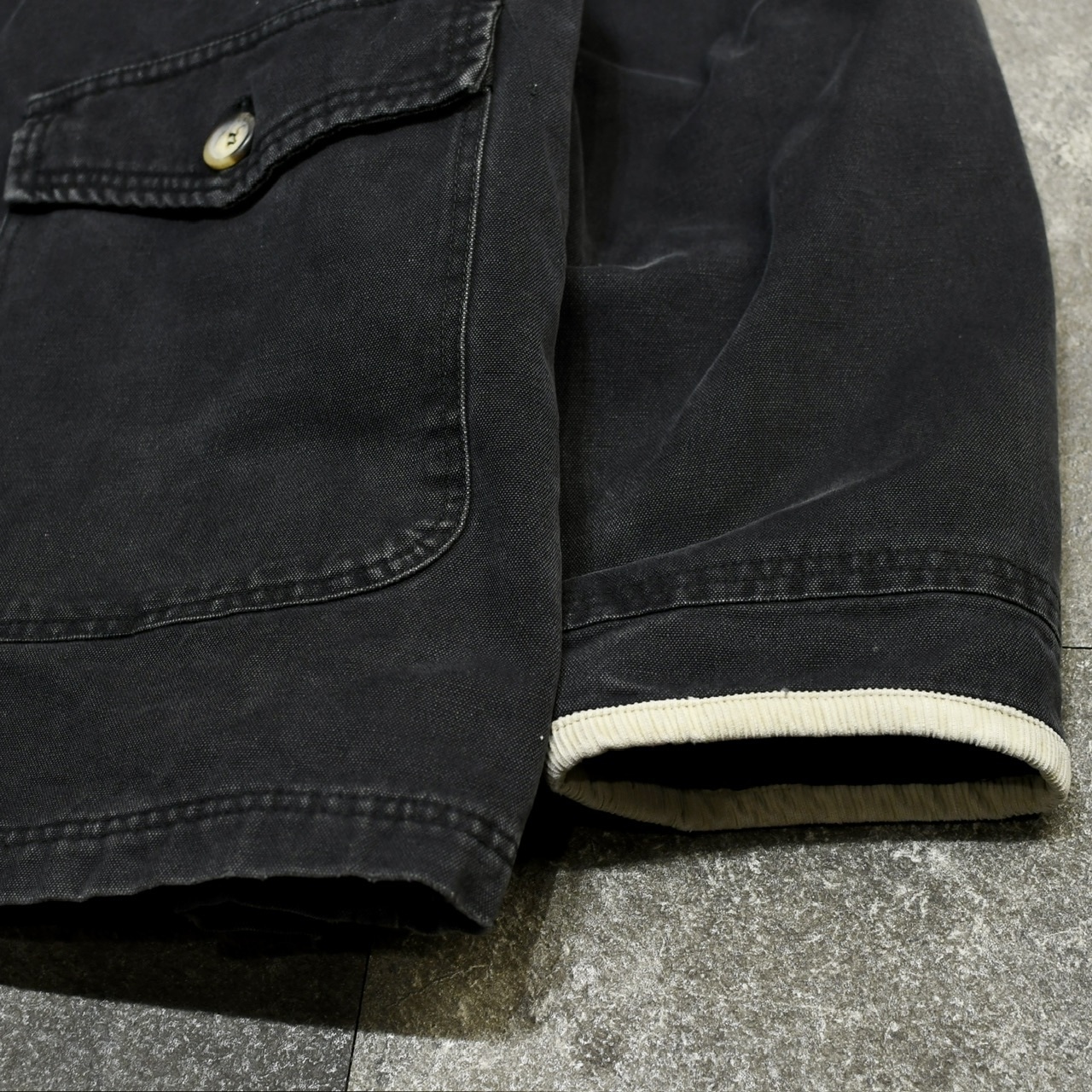 corduroy collar fade black duck coverall