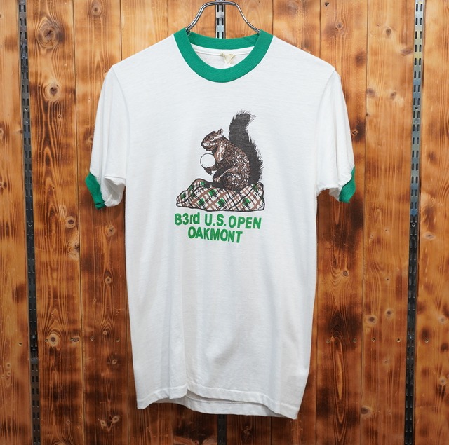 80s screen stars リンガーTシャツ リス M/アニマルTシャツ