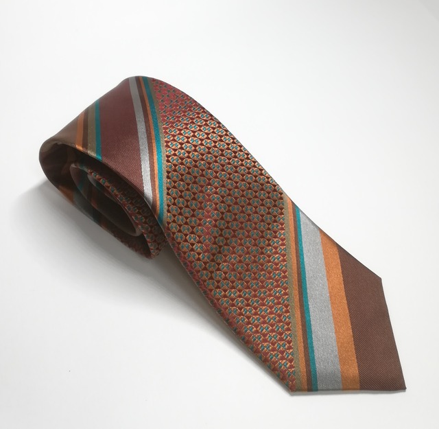 幾何学模様とストライプのネクタイ-- Geometric and Stripe necktie - 0043