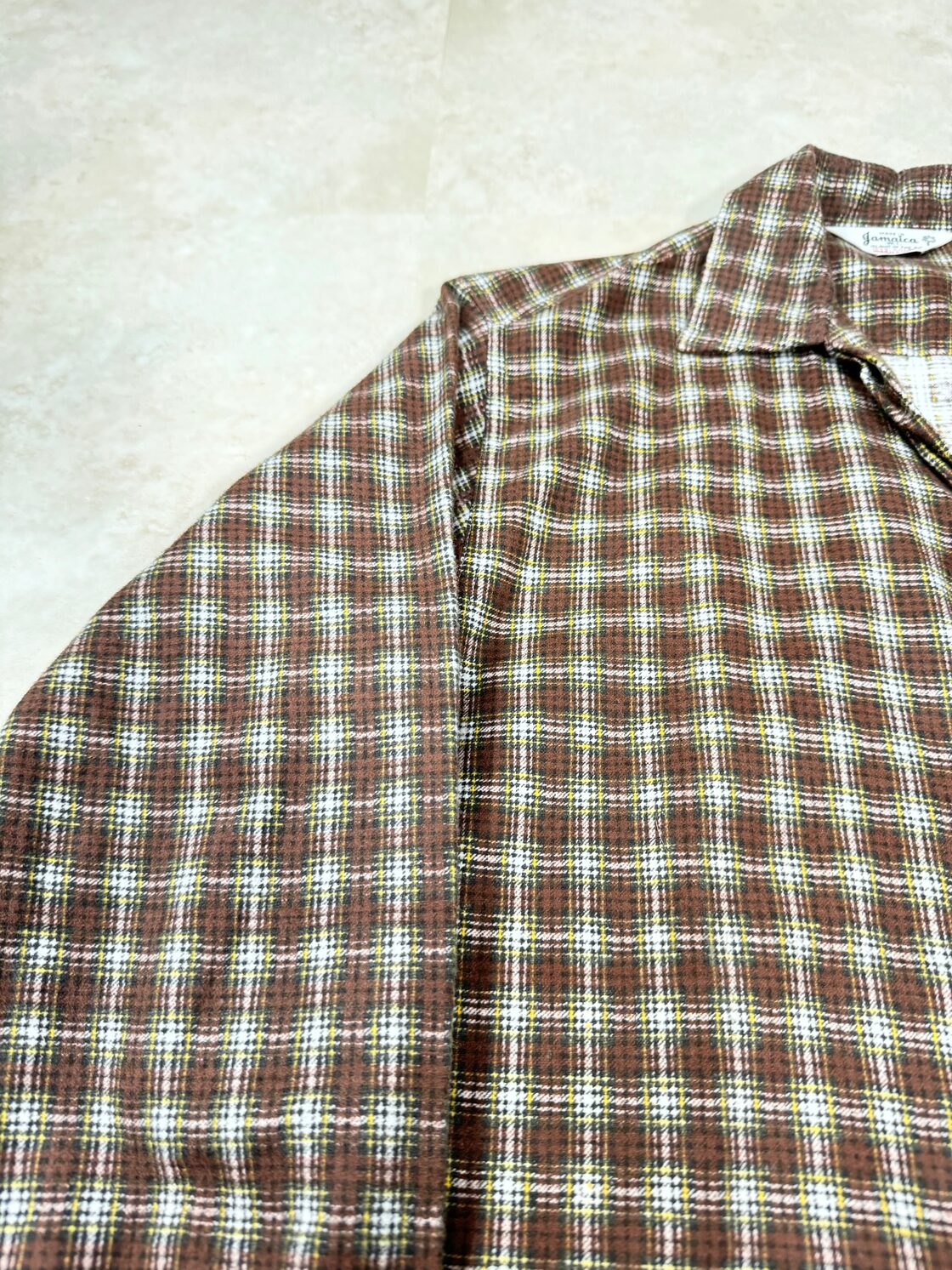 60s jamaica open collar shirt プリントネルシャツ | Pay ID