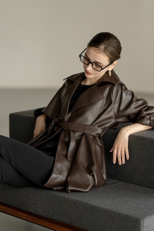 Faux Leather Balloon Jacket
