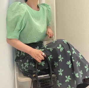 蝶柄　ティアードスカート　AJ11352-1966