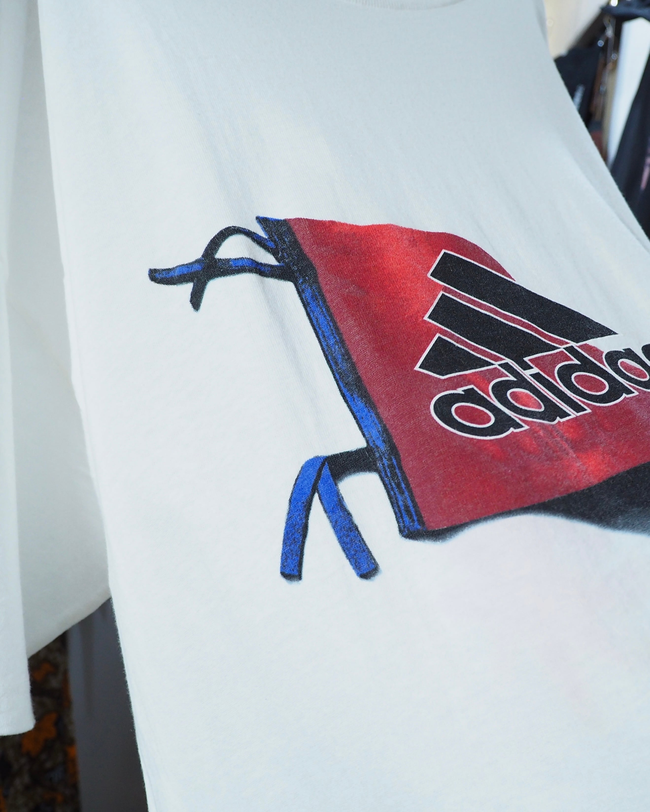 2000s ” Old adidas ” Flag logo printed vintage loose Tee