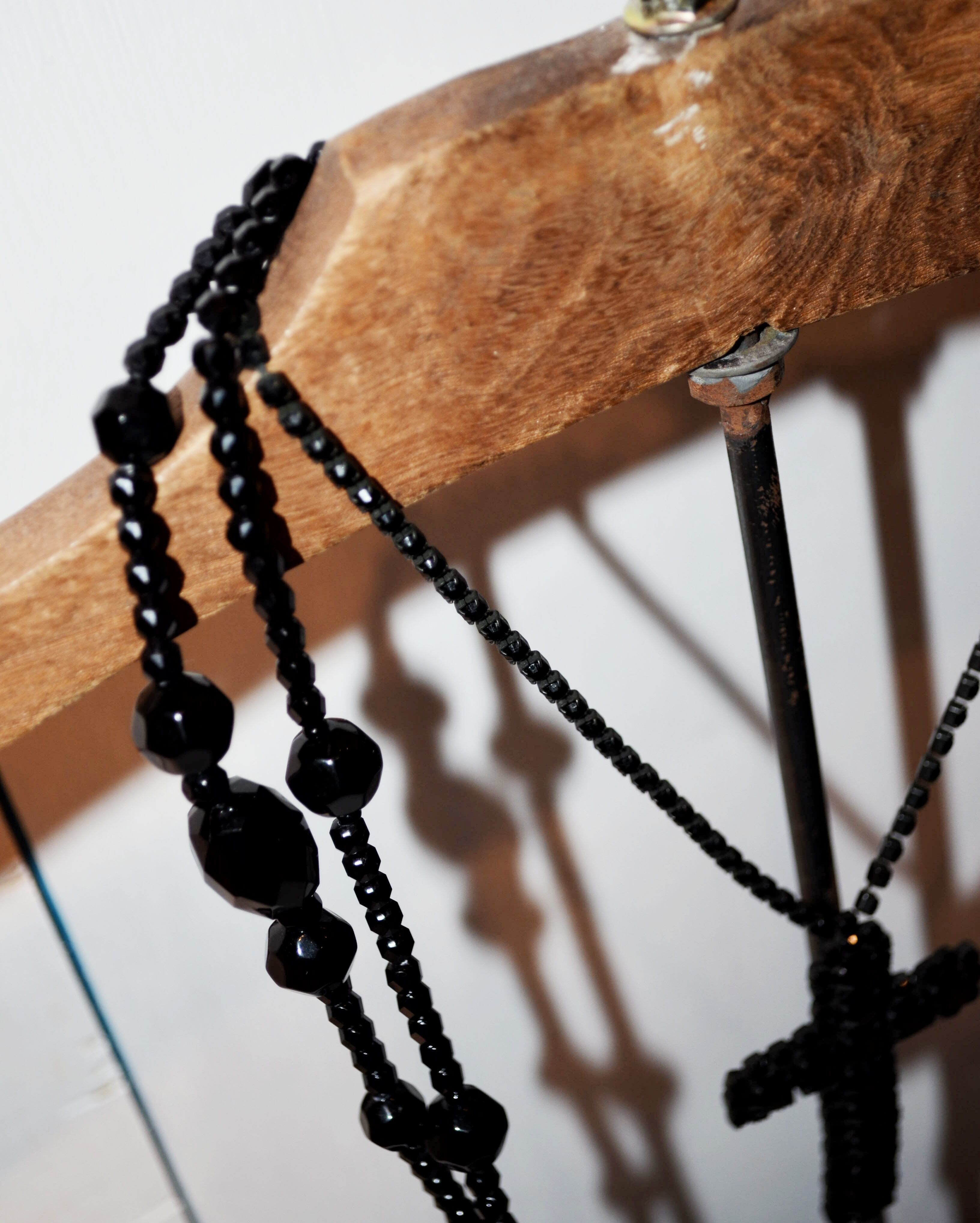1990's Black Beads Cross | 腹の虫 / 心斎橋アメ村古着屋