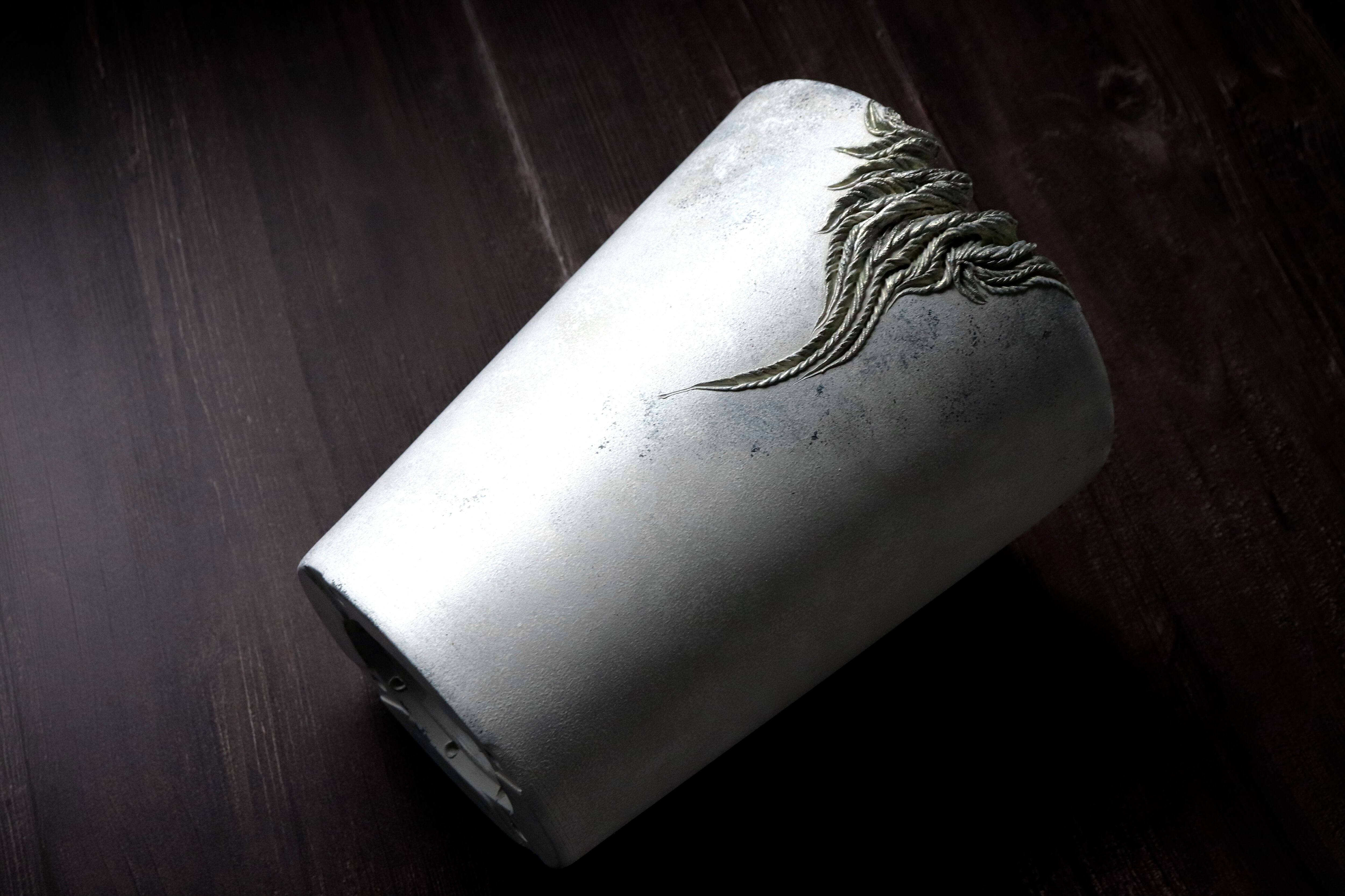spiral_tall pot <white>  " silver star "